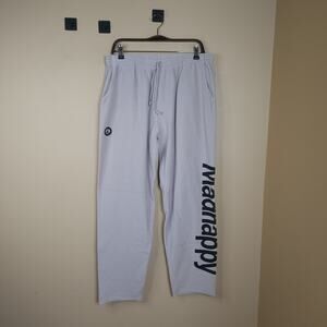 MADHAPPY Classic Universal French Terry Sweatpants Fog Grey Black Size XXL